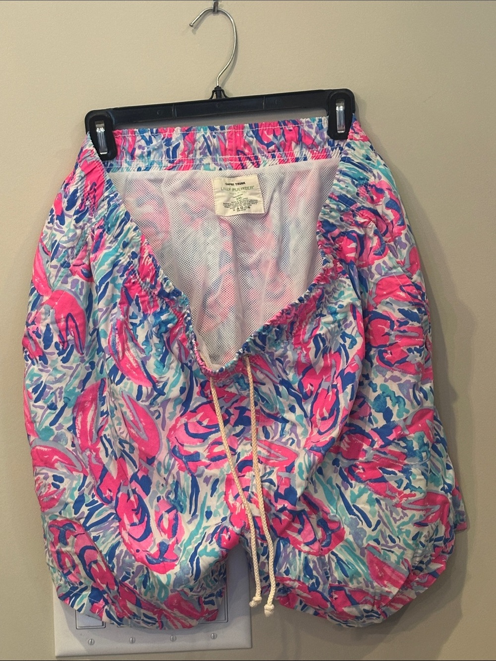 Lilly Pulitzer Men's Pink Blue Floral Swim Trunks